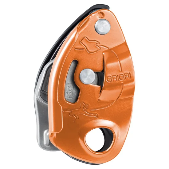 GRIGRI 2 de Petzl color naranja, asegurador compacto con frenado asistido